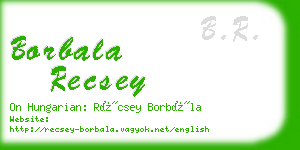 borbala recsey business card